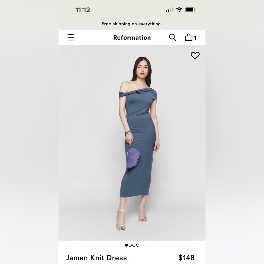 Reformation jamen dress XS color flint